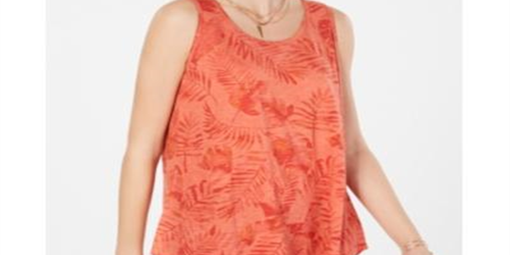 Camiseta feminina sem mangas Style &amp; Co Burnout vermelha tamanho pequeno