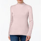 Karen Scott Blusa feminina de gola alta canelada em algodão, rosa, tamanho X-S