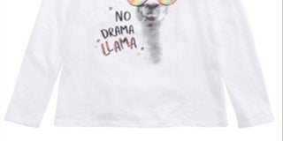Epic Threads Big Girl's No Drama Llama T-Shirts White Size Small