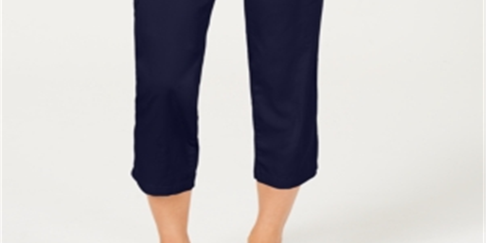 Calça capri feminina estilo &amp; co, azul, tamanho médio