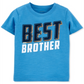Camiseta estampada Carter's para meninos, gola redonda, manga curta, azul, tamanho 3T