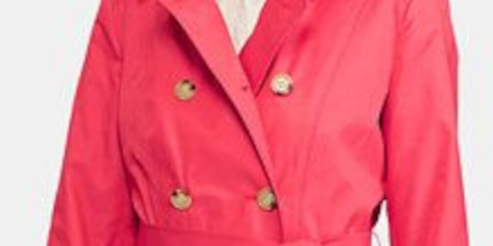 Ralph Lauren Trench Coat Feminino com Cinto Vermelho Tamanho Grande