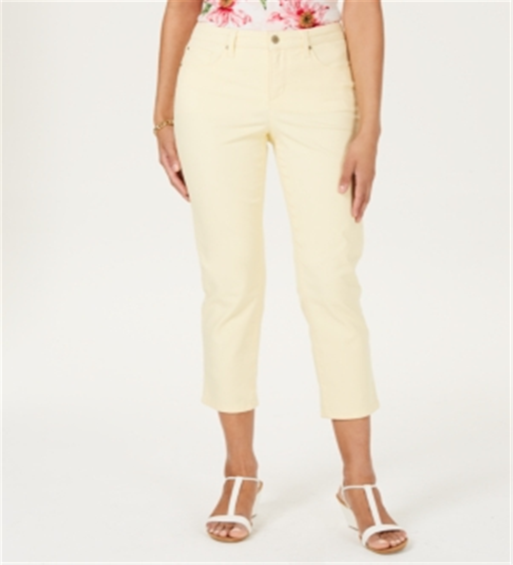 Calça jeans feminina Charter Club Tummy Control Bristol Capri, amarela, tamanho 16