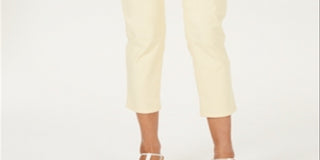 Calça jeans feminina Charter Club Tummy Control Bristol Capri, amarela, tamanho 16