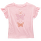 Camiseta estampada com borboletas para meninas grandes da Epic Threads, rosa, tamanho médio