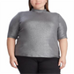 Blusa Ralph Lauren Plus Stretch Gola Alta Feminina Cinza Tamanho 1X