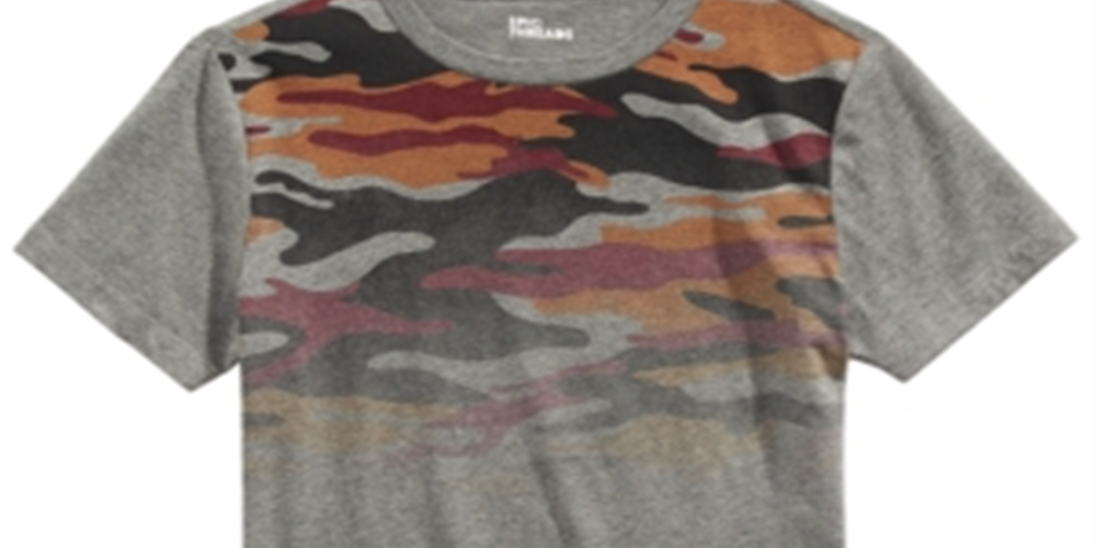 Camiseta estampada camuflada Epic Threads Big Boy's, cinza, tamanho médio