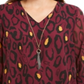 JM Collection Blusa com estampa de colar feminina roxa tamanho grande