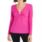 INC International Concepts Top feminino com decote em V e argola em U, rosa, tamanho médio