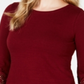 Top feminino Charter Club com acabamento em renda de algodão, vermelho, tamanho pequeno G