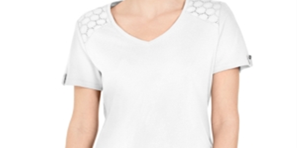 Karen Scott Blusa Feminina Gola V Ombro a Ombro Branco Tamanho Grande