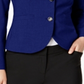 Calvin Klein Blazer Feminino Ajustado Mangas Compridas Dois Botões Azul Marinho Tamanho 4P