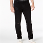 Calça jeans masculina American Rag com perna reta e ajuste slim, preta, tamanho 34x30