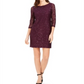 Vestido de festa curto com decote em joia e manga comprida Jessica Howard, roxo, tamanho 4, pequeno