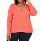 Suéter feminino com sobrepeliz INC International Concepts laranja tamanho 2X