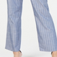 Calça listrada feminina NY Collection, azul, tamanho pequeno, médio