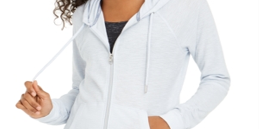 Jaqueta Calvin Klein Feminina com Zíper Azul Tamanho Médio