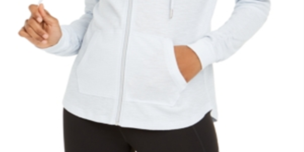 Jaqueta Calvin Klein Feminina com Zíper Azul Tamanho Médio