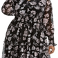 Vestido midi smocked com estampa floral Taylor feminino, preto, tamanho 18W