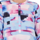 Blusa feminina estampada com pregas nas costas, tamanho pequeno, roxa, da coleção JM