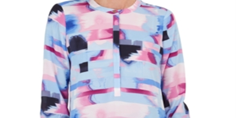 Blusa feminina estampada com pregas nas costas, tamanho pequeno, roxa, da coleção JM