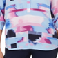 Blusa feminina estampada com pregas nas costas, tamanho pequeno, roxa, da coleção JM