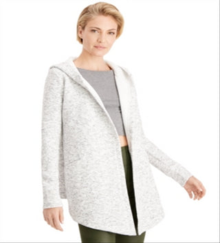 Ideology Women's Quilted Hooded Athletic Jacket White Size XX-Large