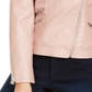 INC International Concepts Casaco de motociclista feminino rosa tamanho X-S
