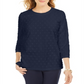 Moletom feminino Karen Scott com estampa de bolinhas, azul, tamanho pequeno P