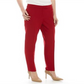 Calça feminina Anne Klein com zíper para usar no trabalho, vermelha, tamanho 16