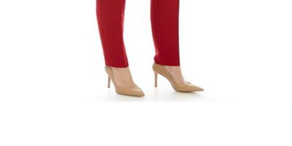 Calça feminina Anne Klein com zíper para usar no trabalho, vermelha, tamanho 16