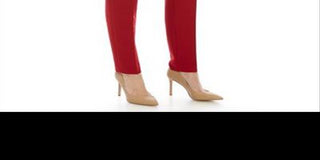 Calça feminina Anne Klein com zíper para usar no trabalho, vermelha, tamanho 16