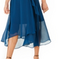Vestido envelope feminino NY Collection em chiffon amassado e sintético, azul, tamanho pequeno GG