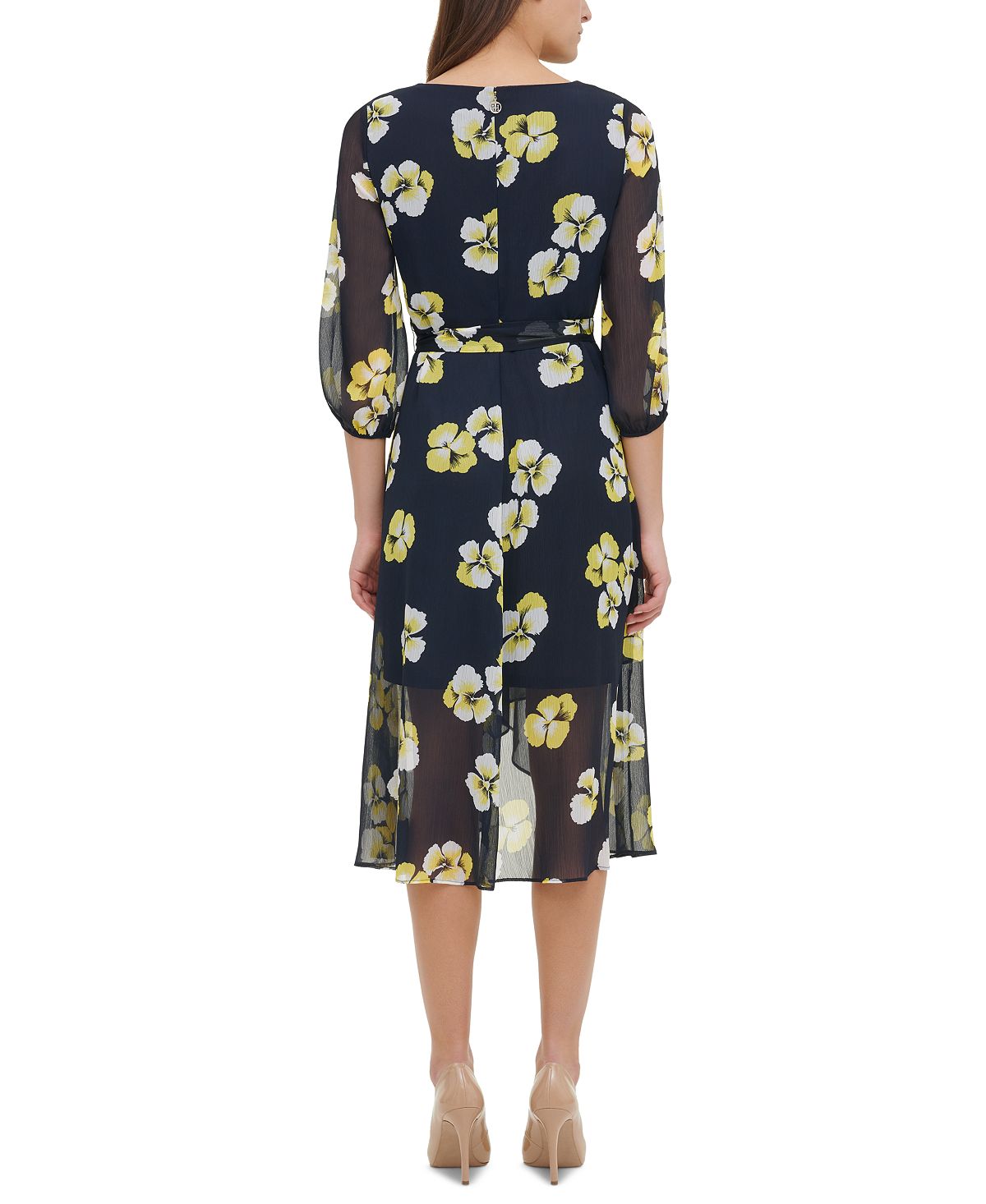 Vestido MIDI Floral Petúnia Tommy Hilfiger Feminino Azul Tamanho 18