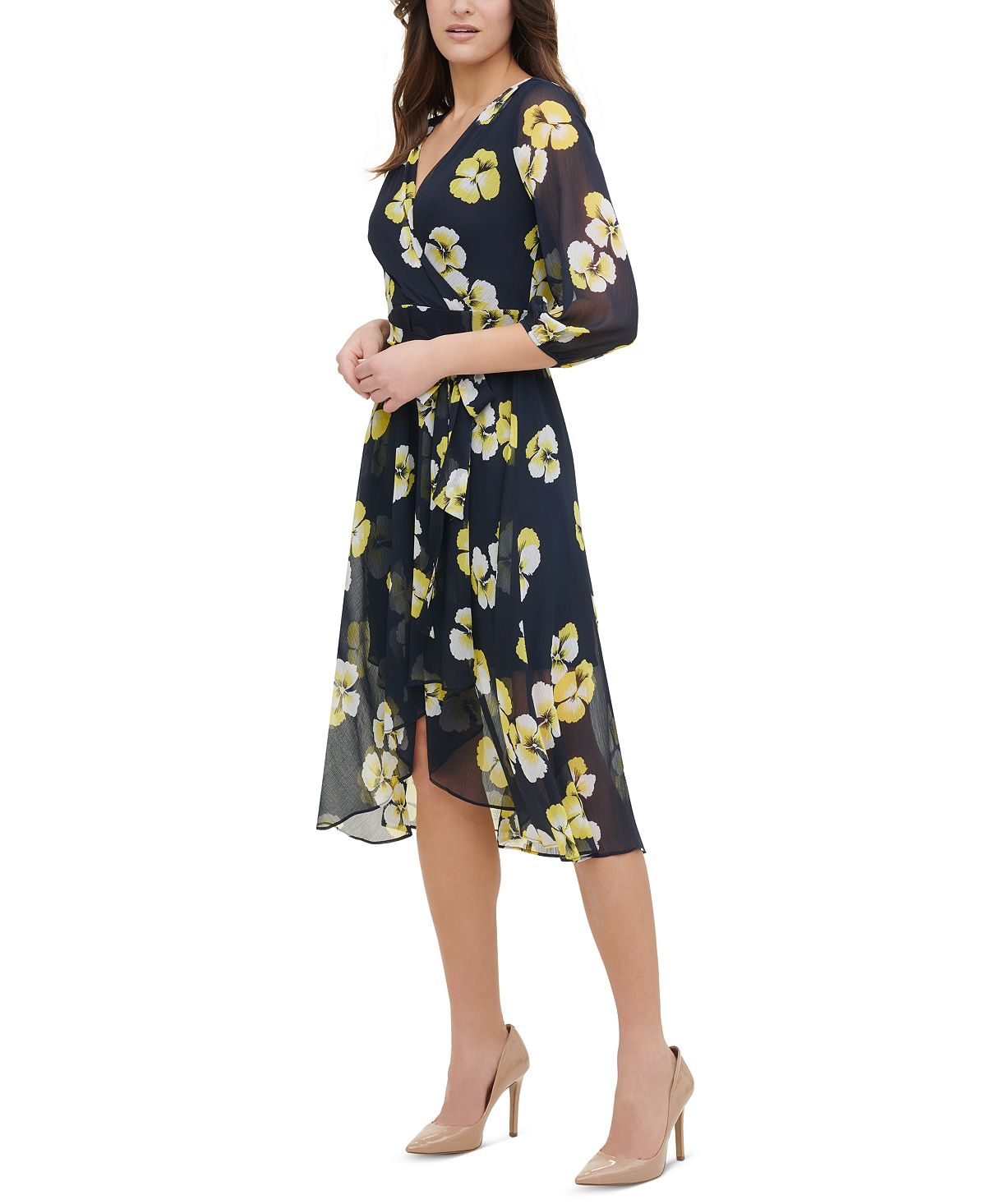 Vestido MIDI Floral Petúnia Tommy Hilfiger Feminino Azul Tamanho 18