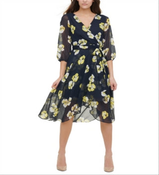 Vestido MIDI Floral Petúnia Tommy Hilfiger Feminino Azul Tamanho 18