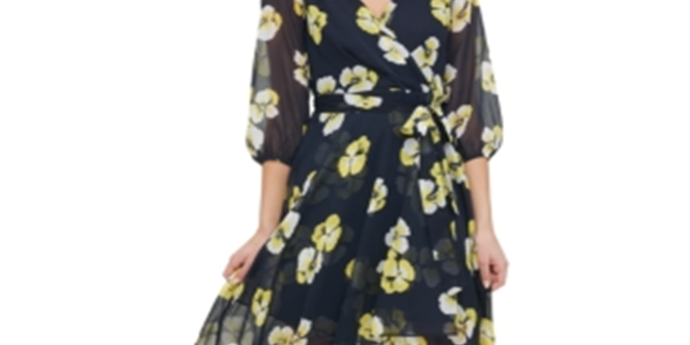 Vestido MIDI Floral Petúnia Tommy Hilfiger Feminino Azul Tamanho 18