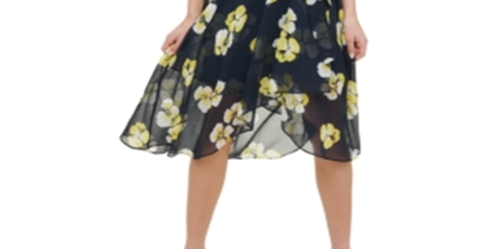 Vestido MIDI Floral Petúnia Tommy Hilfiger Feminino Azul Tamanho 18