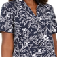 Camisa feminina Karen Scott com estampa floral e botões, azul, tamanho pequeno