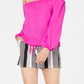INC International Concepts Shorts feminino listrado com amarração frontal e bolsos de papel, tamanho PXL