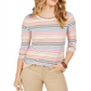 Blusa listrada feminina Style &amp; Co - marrom, tamanho 2XL