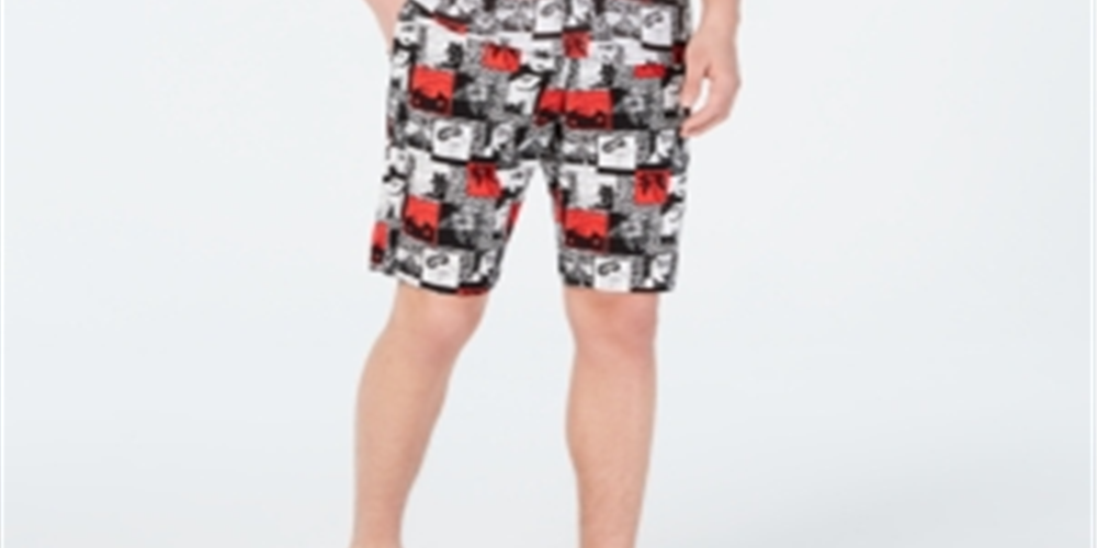 Camisa masculina de manga curta com botões e estampa gráfica INC International Concepts, branca, tamanho XXX-G