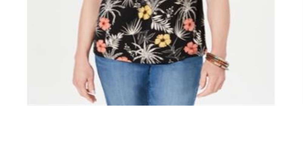 Camiseta feminina estampada de manga curta e decote redondo, estilo &amp; co, preta, tamanho pequeno