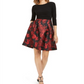 Vestido curto feminino Jessica Howard com manga 3/4, preto, tamanho 4, pequeno