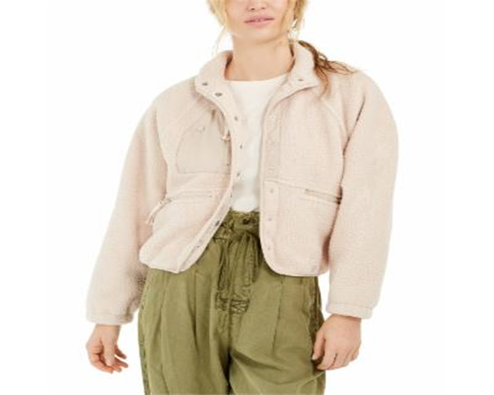 Jaqueta de lã Hit the Slopes feminina Free People, bege fulvo, tamanho grande
