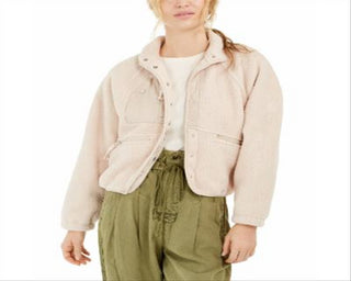 Jaqueta de lã Hit the Slopes feminina Free People, bege fulvo, tamanho grande