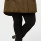 Parka Madden Girl Junior com capuz e acabamento em pele sintética, verde-oliva, tamanho M