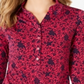 Camisa polo feminina Charter Club com estampa de manga 3/4, rosa, tamanho médio