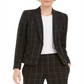 Blazer listrado feminino Kasper, preto, tamanho 4, pequeno