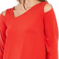Blusa feminina Alfani com ombros descobertos e assimétrica, vermelha, tamanho XX-G